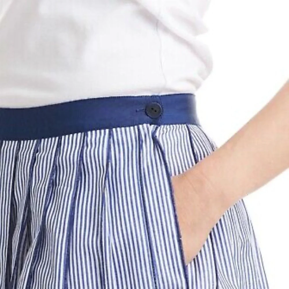 NWT Vineyard Vines Poplin Stripe Pleated Skirt in Spinnaker - Picture 10 of 10
